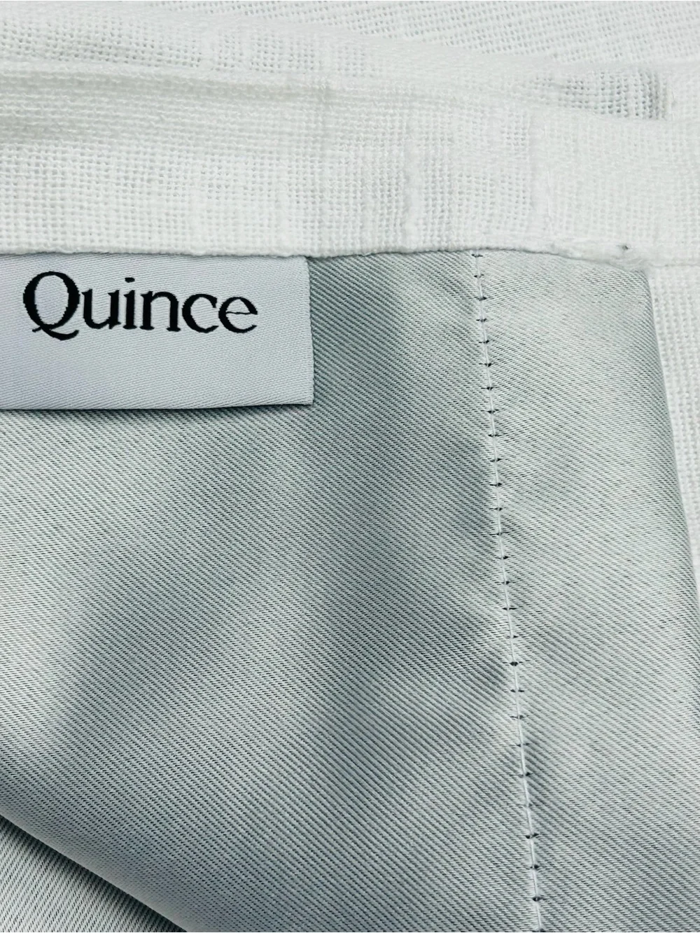 NWT QUINCE Set Of 2 48x108 Cotton Slub Room Darkening Curtains White 0212
